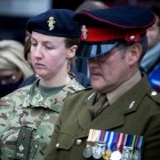 Two military personal - one man with medals