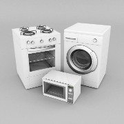 cooker washing machine and microwave