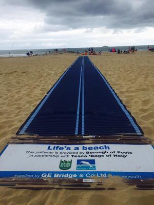 The mobi-matting runs all the way from the promenade to the sea- allowing anyone to easily access the beautiful water