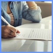 woman writing a letter